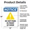 Signmission Do Not Park In Front Of Door OSHA Notice Sign, Plastic, 12in W x 18in L, 2PK OS-2PACK-NS-P-1218-V-11329 - alternate 6